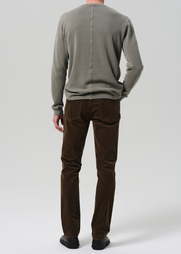 Gold Sign Gage Slim Straight Stretch Corduroy In Olive