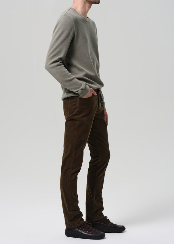 Gold Sign Gage Slim Straight Stretch Corduroy In Olive