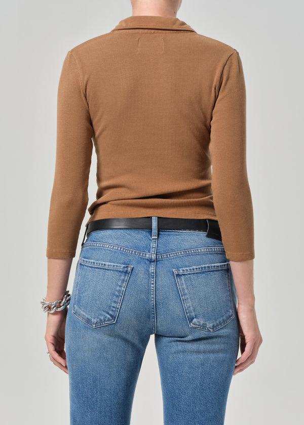 Gold Sign 3/4 Sleeve Gila Polo In Manuka