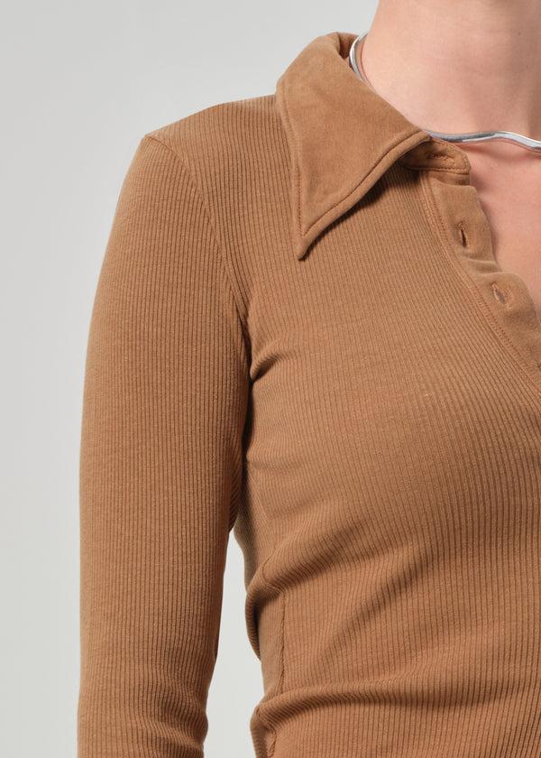 Gold Sign 3/4 Sleeve Gila Polo In Manuka
