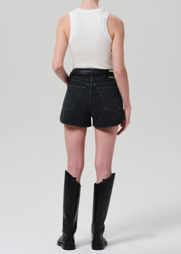 Gold Sign Abita Short In Washed Black
