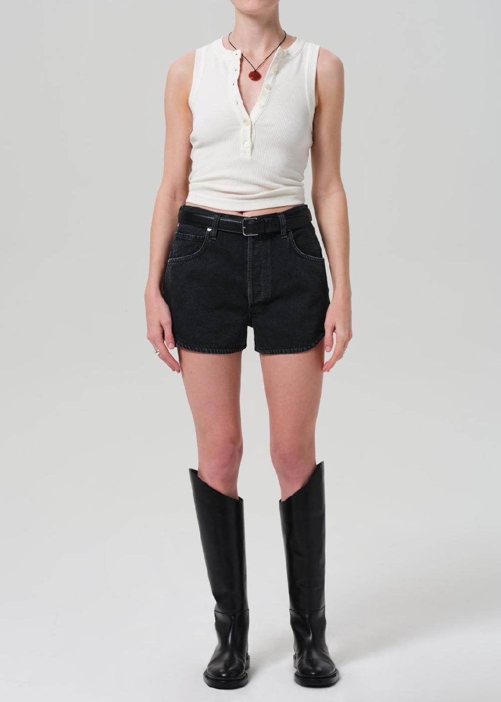 gold sign Abita Short In Washed Black