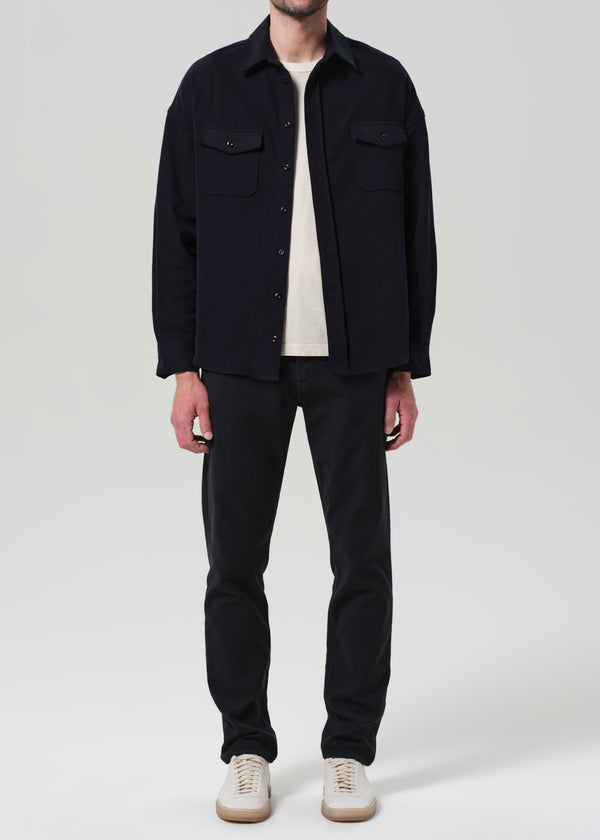 Gold Sign Adler Slim French Terry In Charred Cedar