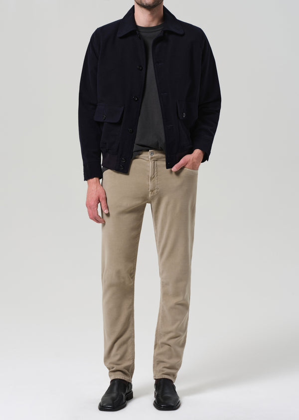 Gold Sign Adler Slim French Terry In Vintage Stone