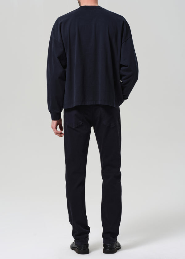 Gold Sign Adler Slim Soft Weft In True Navy