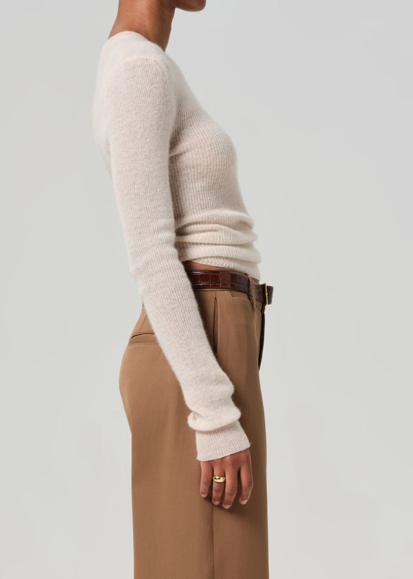 Gold Sign Alessia Crewneck Sweater In Cream