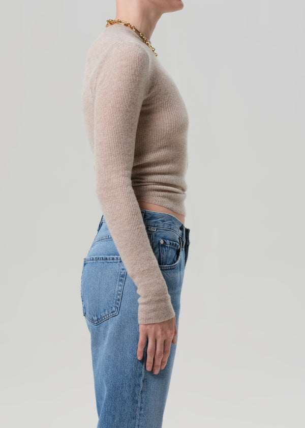 Gold Sign Alessia Crewneck Sweater In Oatmeal