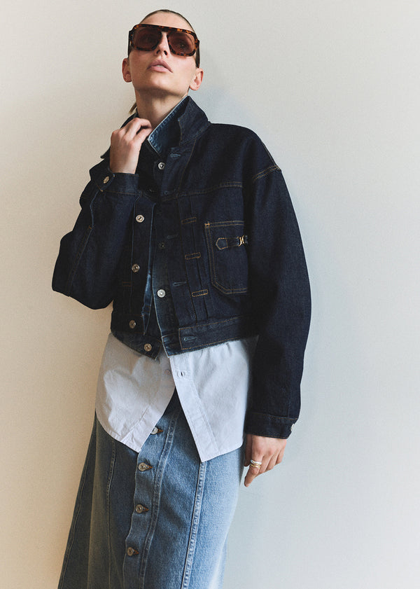 Gold Sign Alma Jacket With Horsebit In Helia