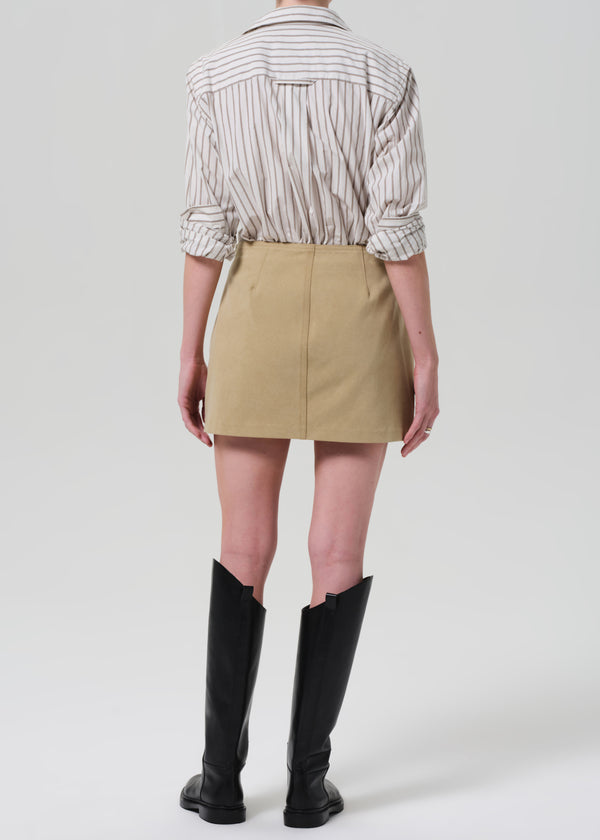 Gold Sign Amal Twill Mini Skirt In Heirloom