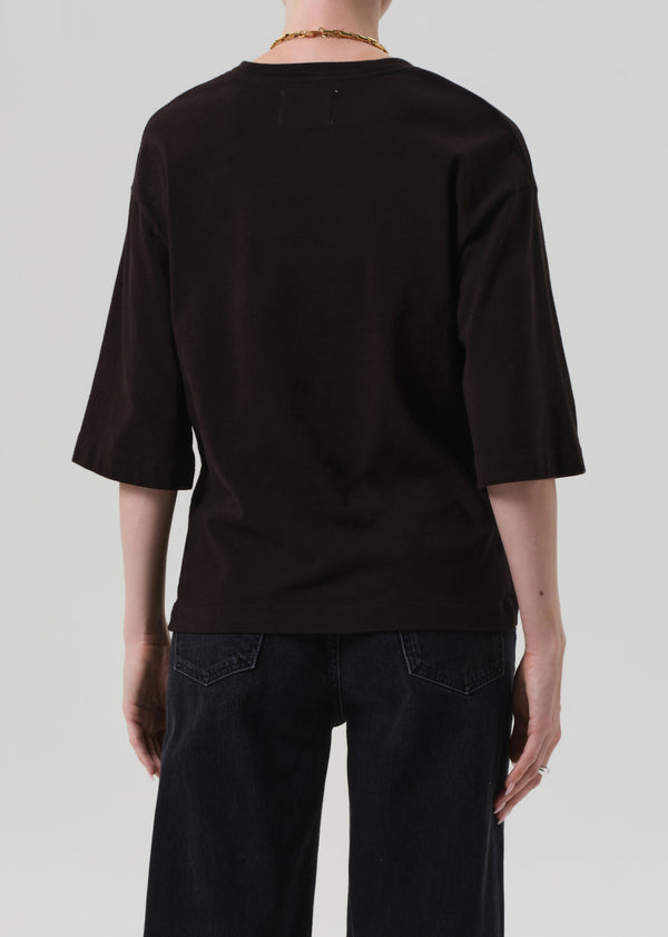 Gold Sign Amelia Tee In Chocolate