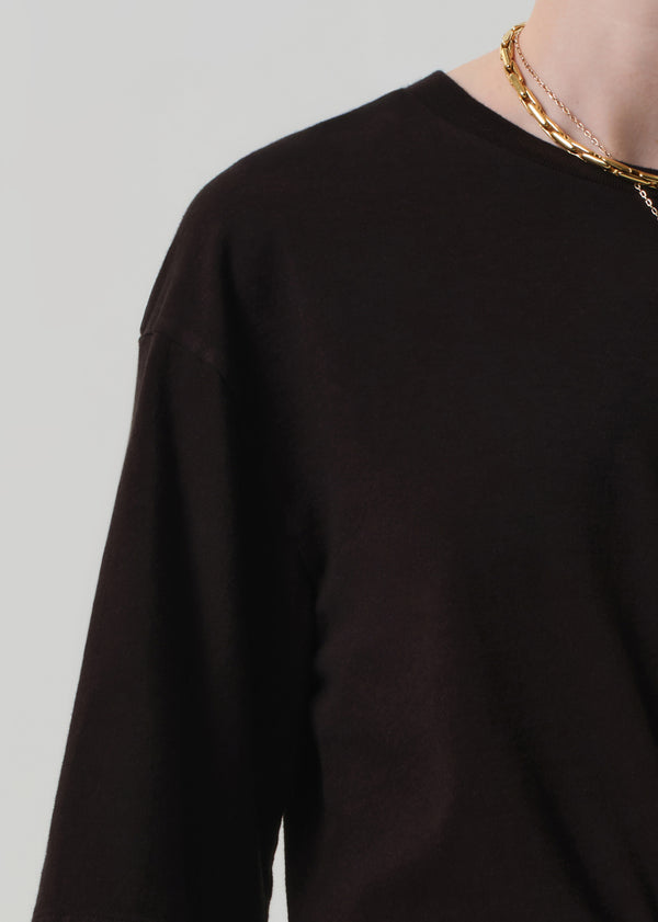 Gold Sign Amelia Tee In Chocolate