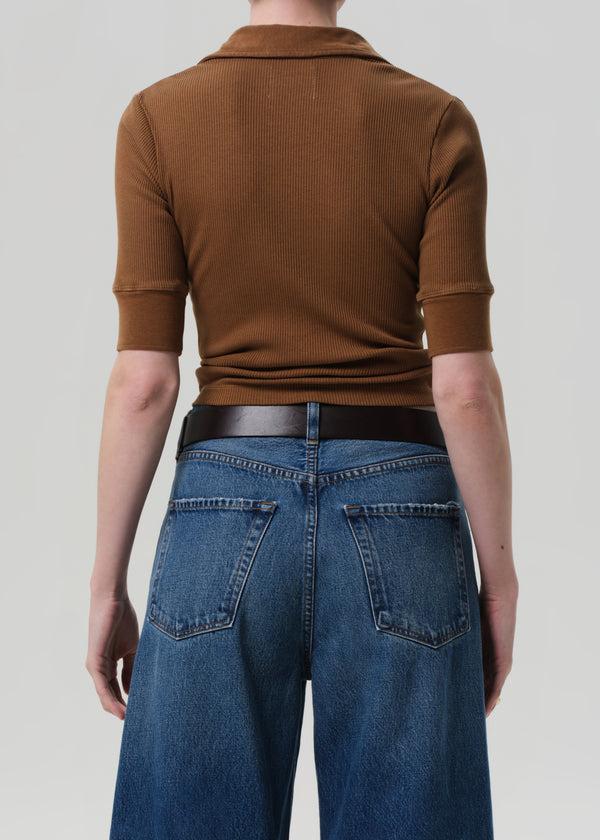Gold Sign Amina Polo Shirt In Manuka