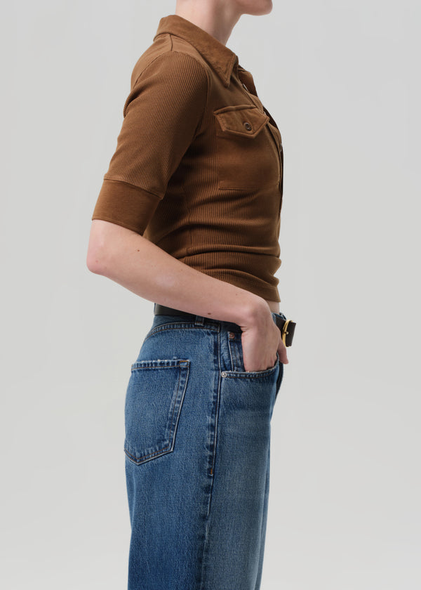 Gold Sign Amina Polo Shirt In Manuka