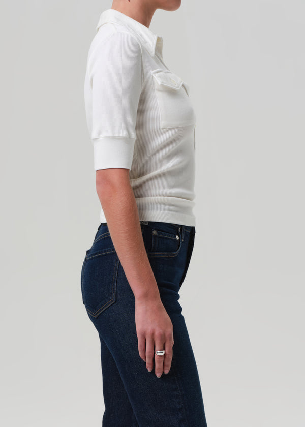 Gold Sign Amina Polo Shirt In Pashmina