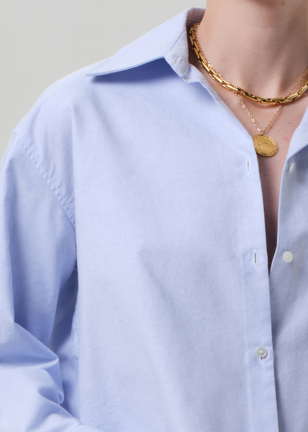 Gold Sign Ana Cropped Shirt In Blue