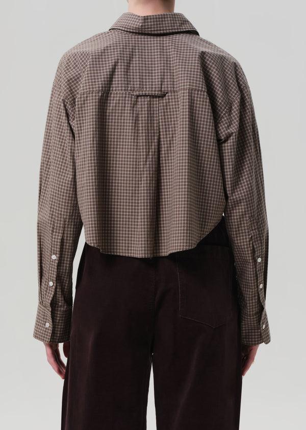 Gold Sign Ana Cropped Shirt In Heritage Plaid