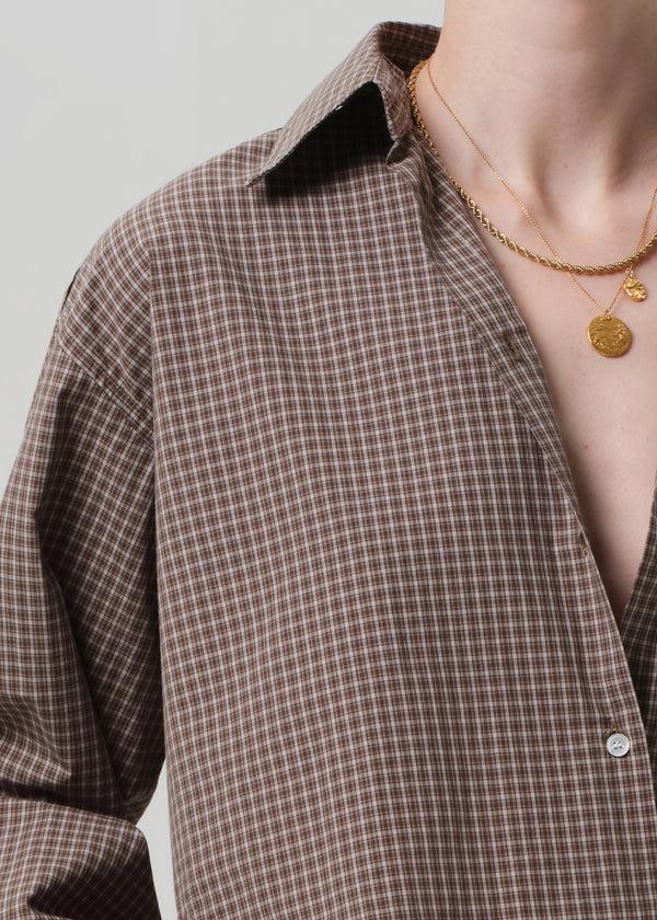 Gold Sign Ana Cropped Shirt In Heritage Plaid