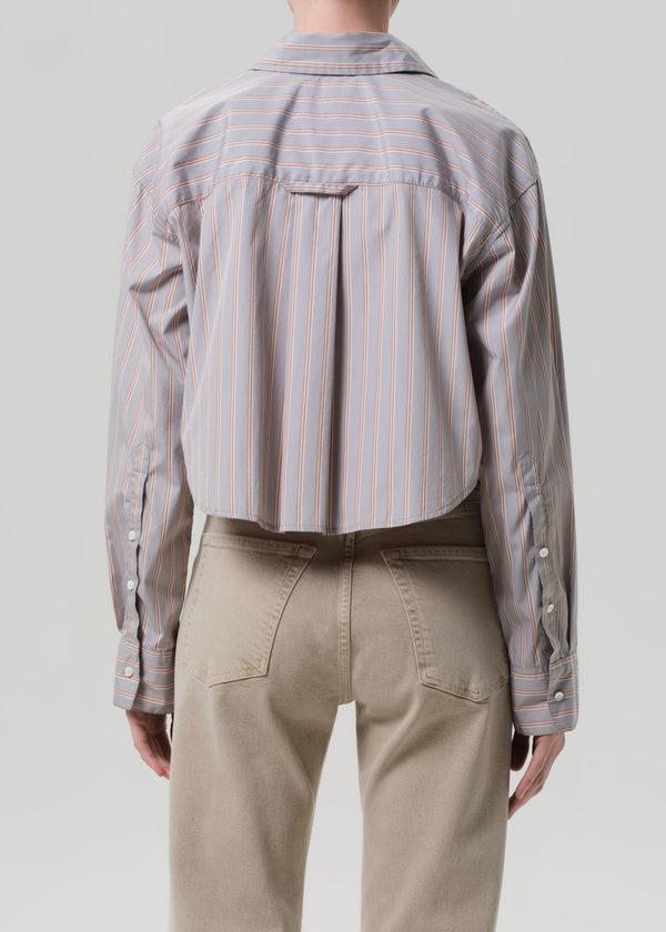 Gold Sign Ana Cropped Shirt In Noble Stripe