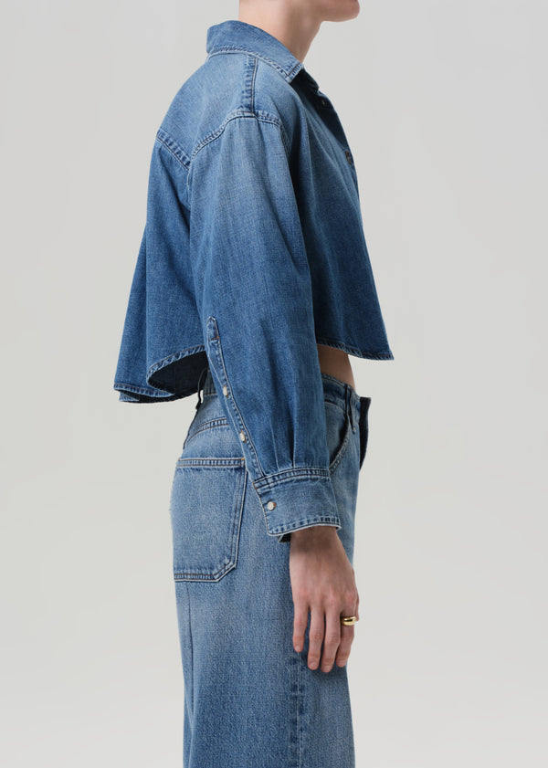 Gold Sign Ana Cropped Shirt In Somerset