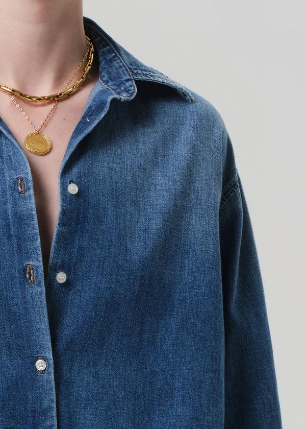 Gold Sign Ana Cropped Shirt In Somerset