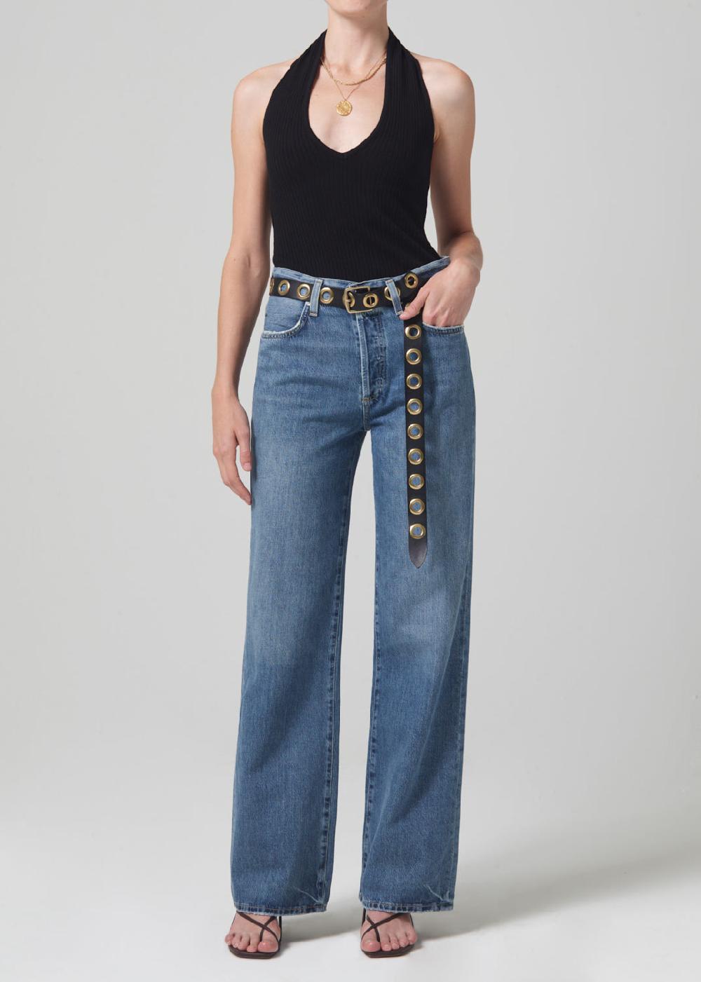 gold sign Annina High Rise Wide Leg 30" In Starsign