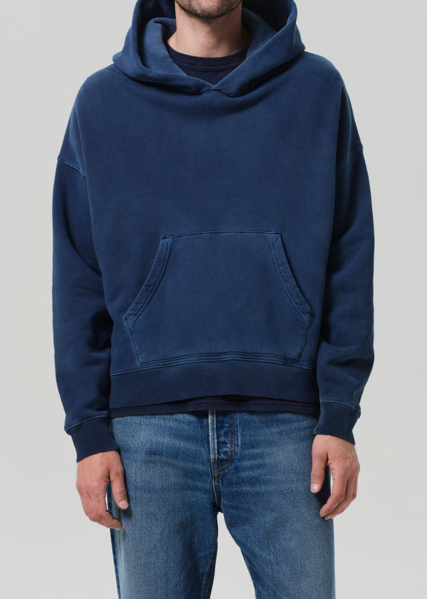 Gold Sign Archive Hoodie In Indigo