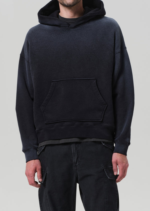 Gold Sign Archive Hoodie In Washed Black