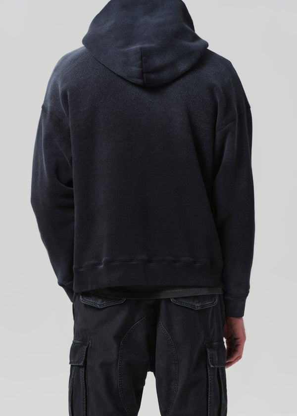 Gold Sign Archive Hoodie In Washed Black