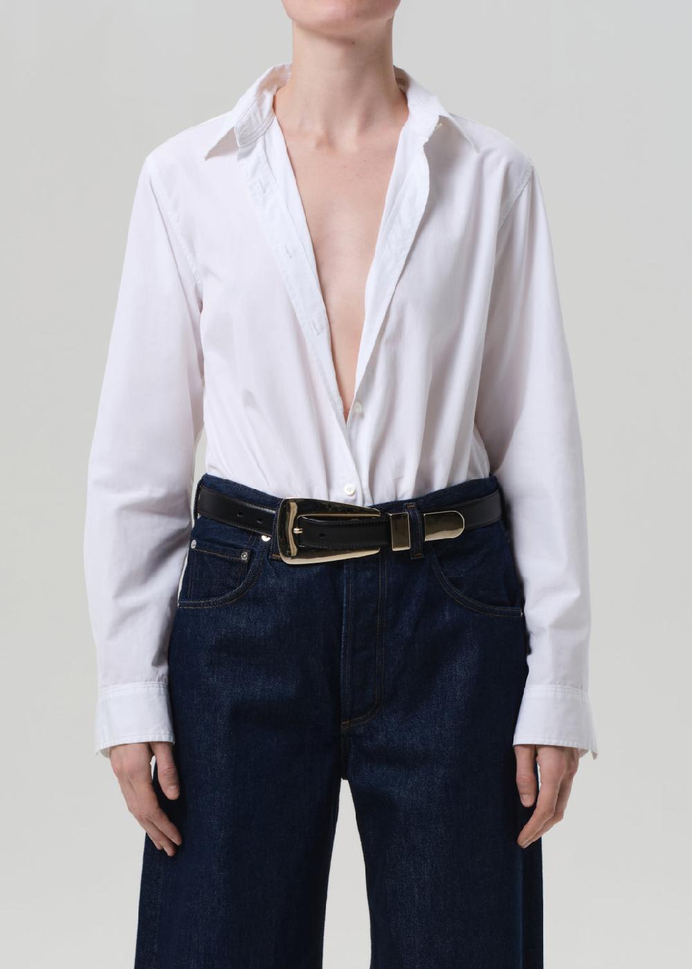 gold sign Avni Slim Shirt In White