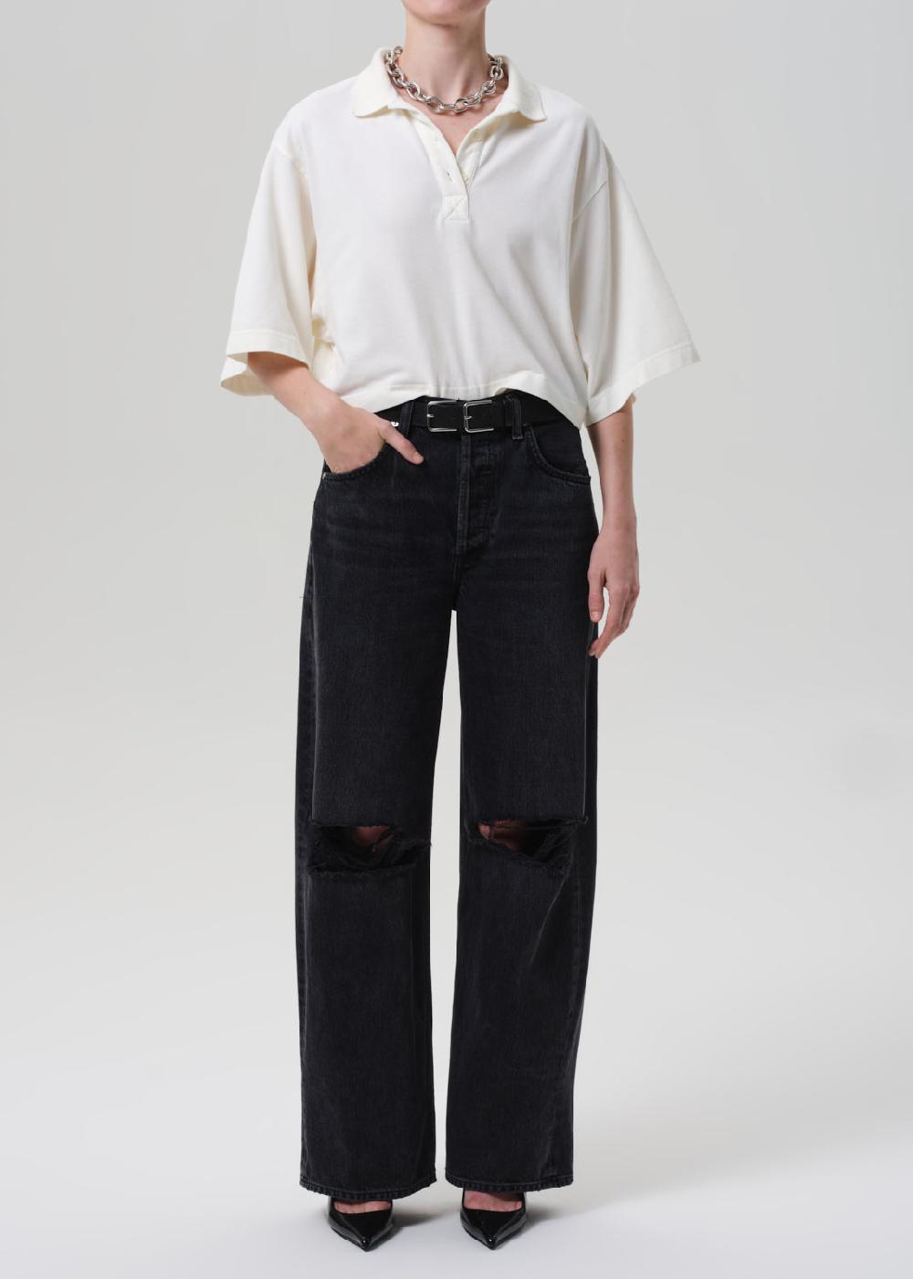 gold sign Ayla Baggy In Metropolis