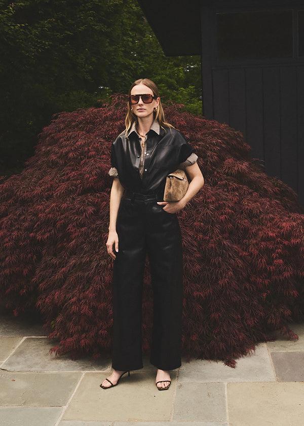 Gold Sign Ayla Baggy Recycled Leather In Black