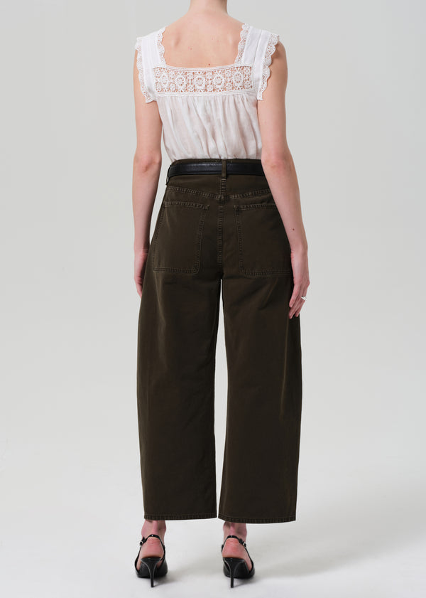 Gold Sign Ayla Cargo Crop In Dark Olive