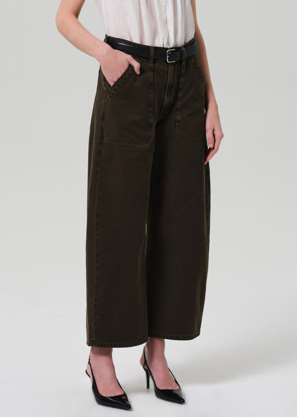 Gold Sign Ayla Cargo Crop In Dark Olive