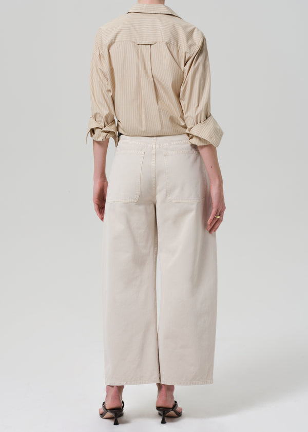 Gold Sign Ayla Cargo Crop In Pale Stone