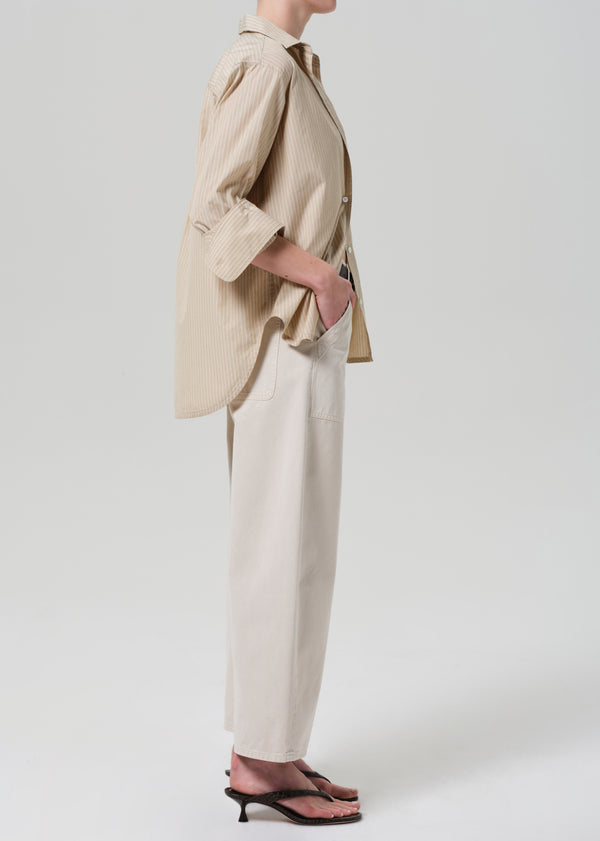 Gold Sign Ayla Cargo Crop In Pale Stone