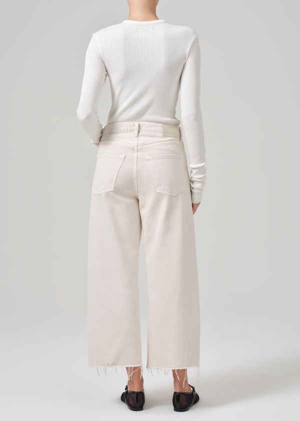 Gold Sign Ayla Raw Hem Crop In Almondette