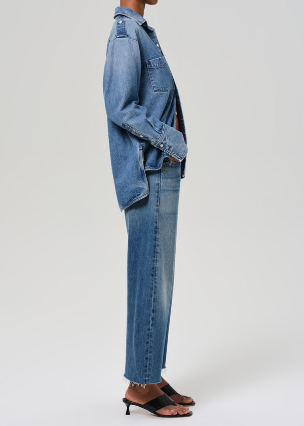 Gold Sign Ayla Raw Hem Crop In Doheny