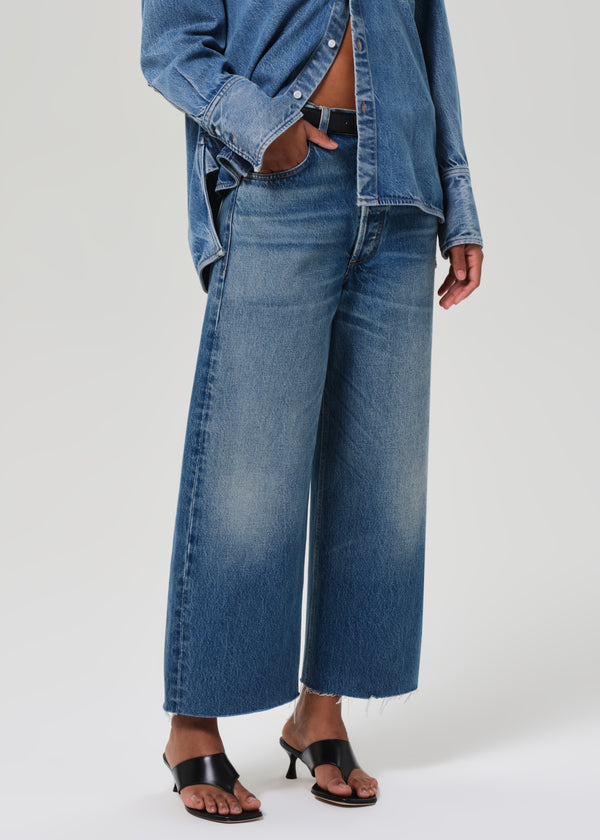 Gold Sign Ayla Raw Hem Crop In Doheny