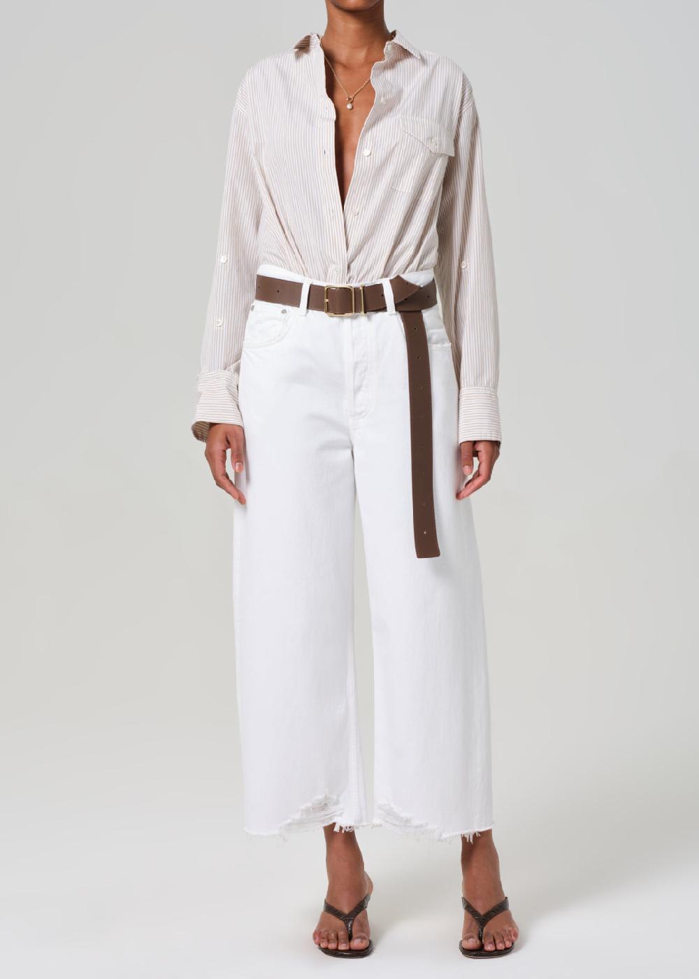 gold sign Ayla Raw Hem Crop In Harlow