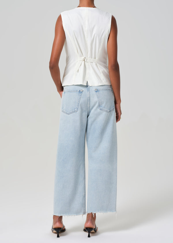 Gold Sign Ayla Raw Hem Crop In Sailor