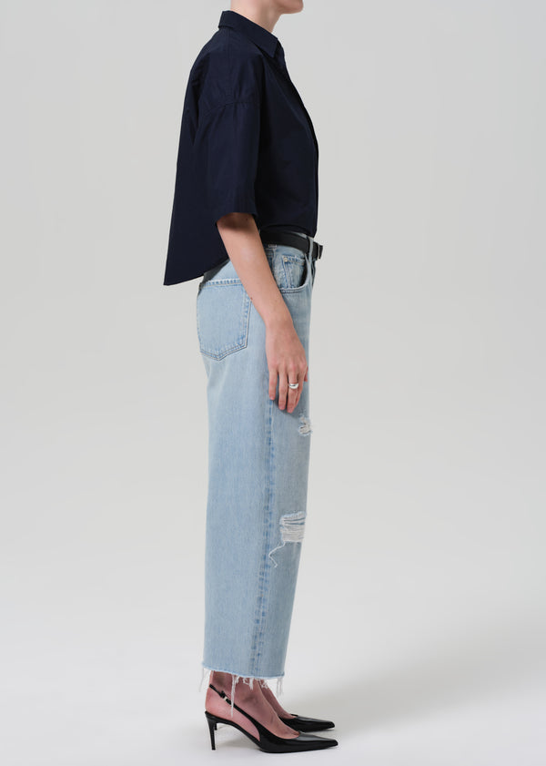 Gold Sign Ayla Raw Hem Crop In Vaquero