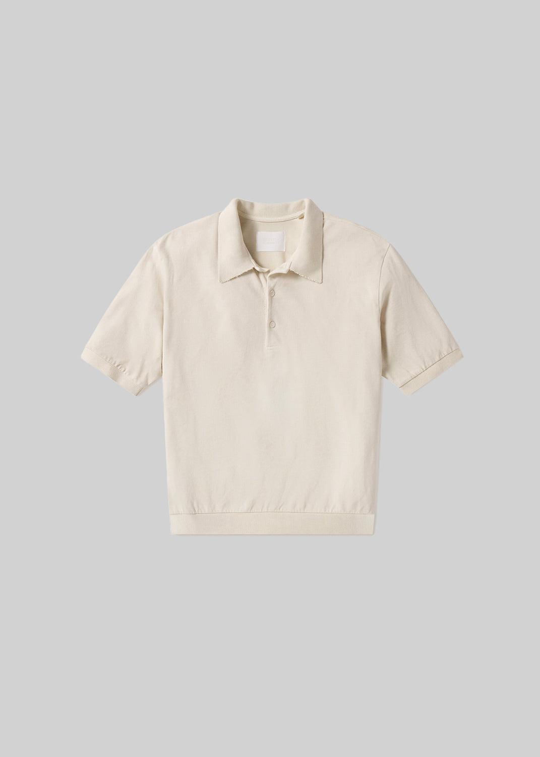 gold sign Banded Polo In Ecru