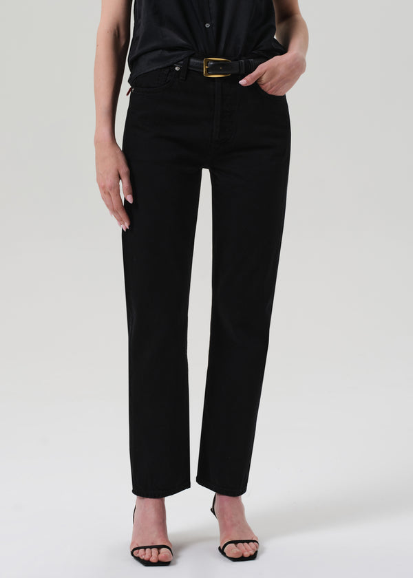 Gold Sign Blaine High Rise Straight In Solid Black