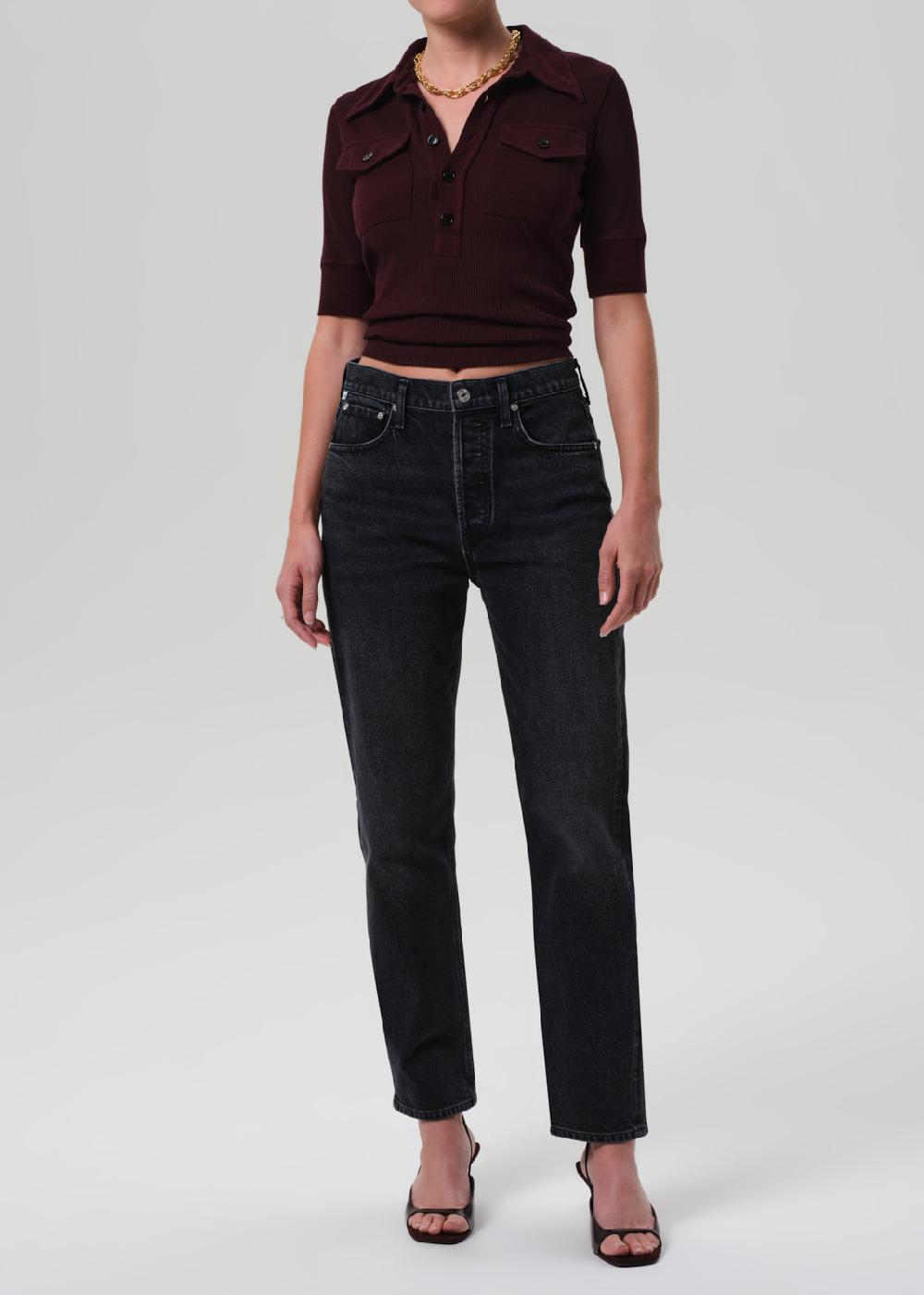 gold sign Blaine High Rise Straight In Stormy