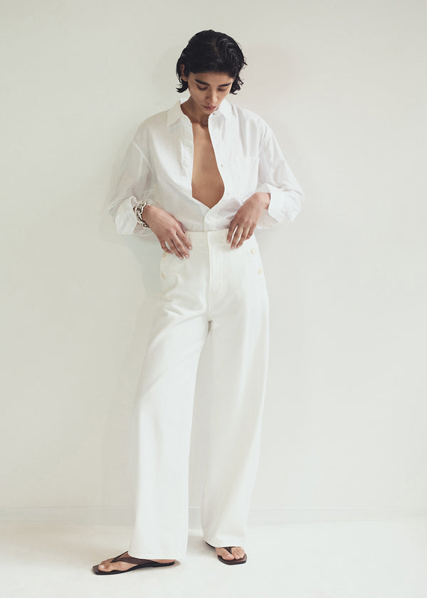 Gold Sign Boardwalk Trouser In Soft White
