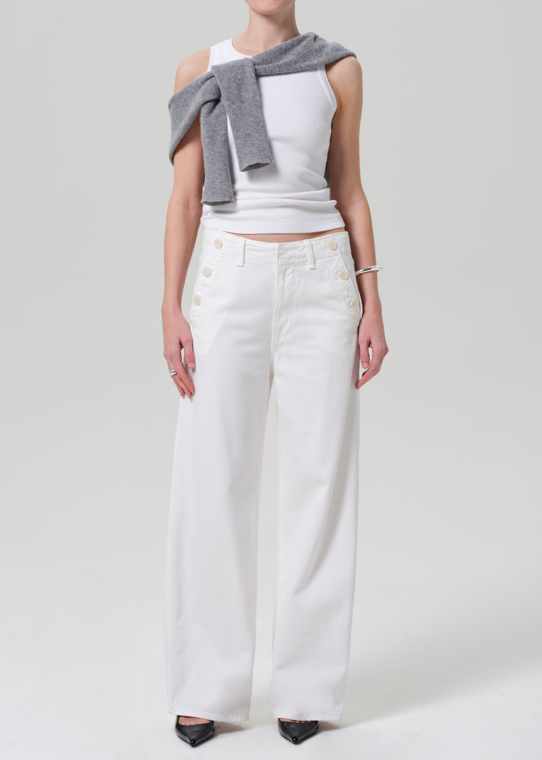 gold sign Boardwalk Trouser In Soft White