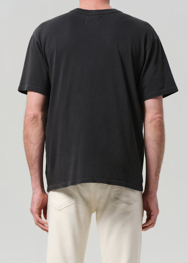 Gold Sign Box Tee In Charred Cedar