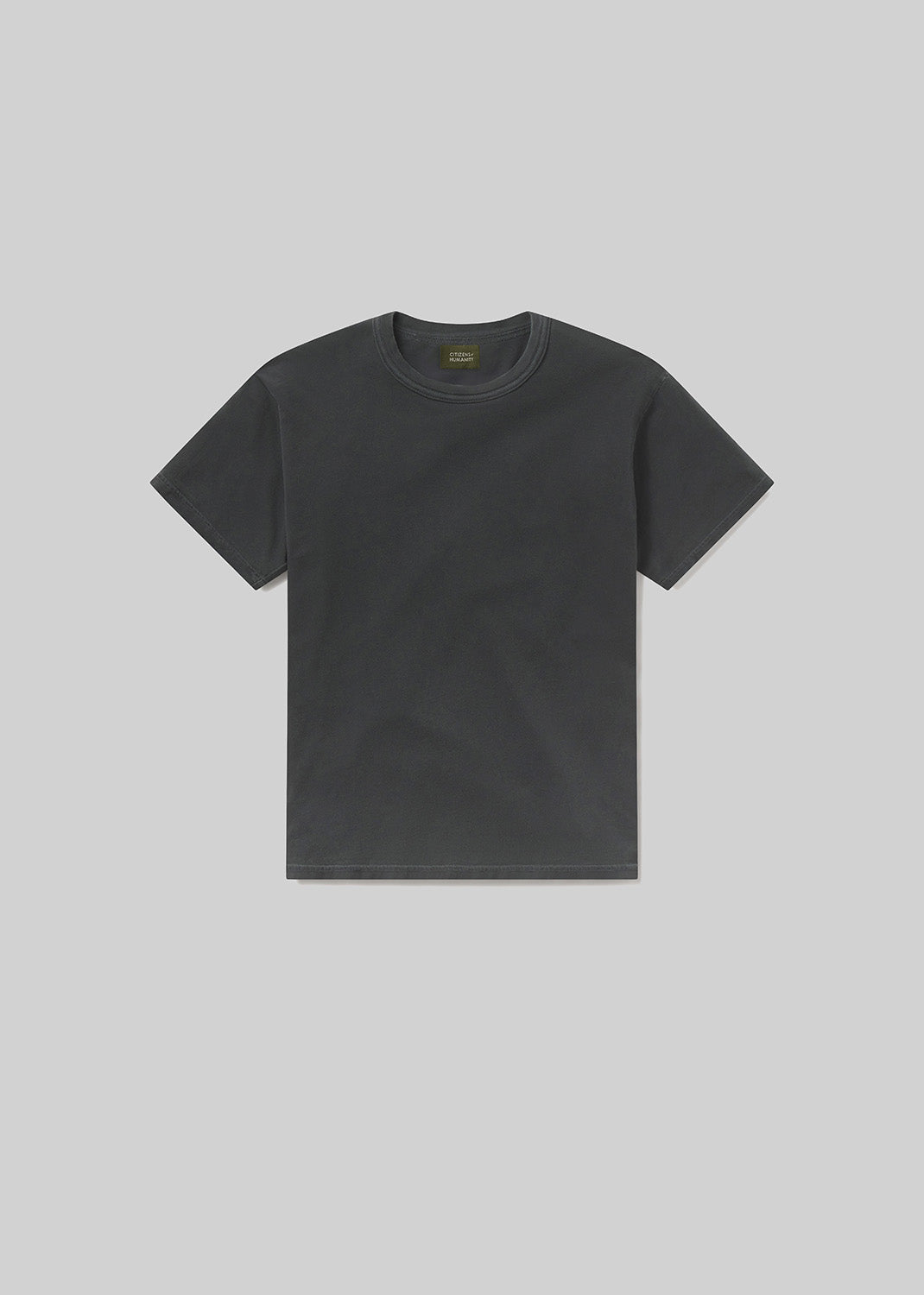 gold sign Box Tee In Charred Cedar