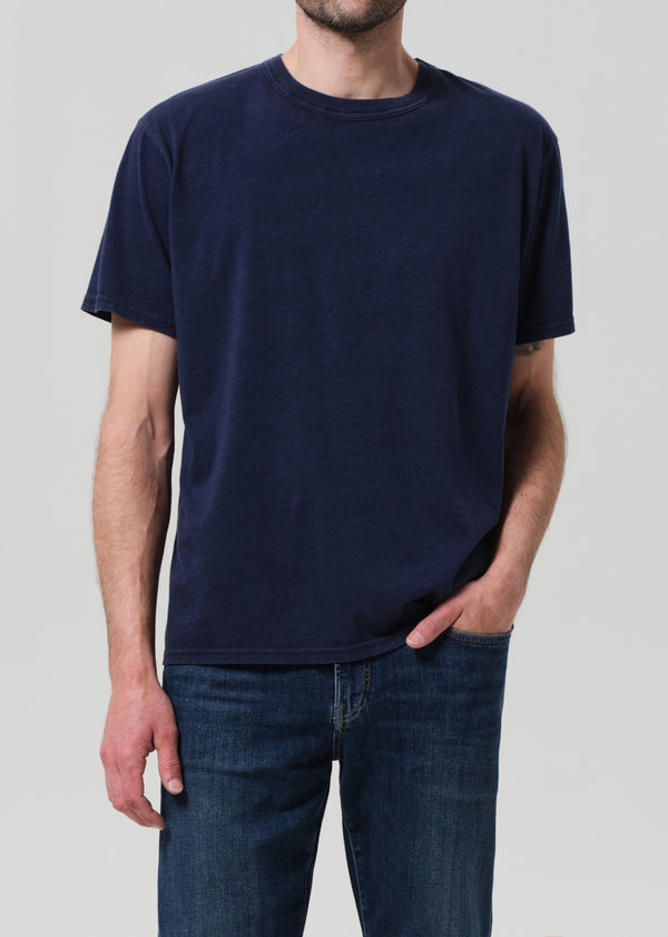 Gold Sign Box Tee In Midnight