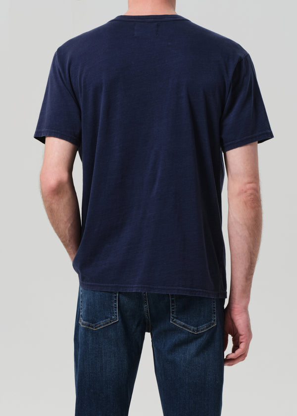 Gold Sign Box Tee In Midnight